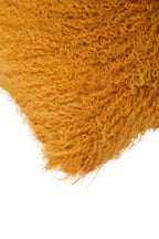 Real Mongolian Fur Ochre Rectangular Cushion