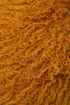 Real Mongolian Fur Ochre Rectangular Cushion