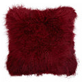Real Mongolian Fur Maroon Square Cushion