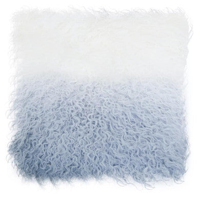Real Mongolian Fur Grey Ombre Square Cushion