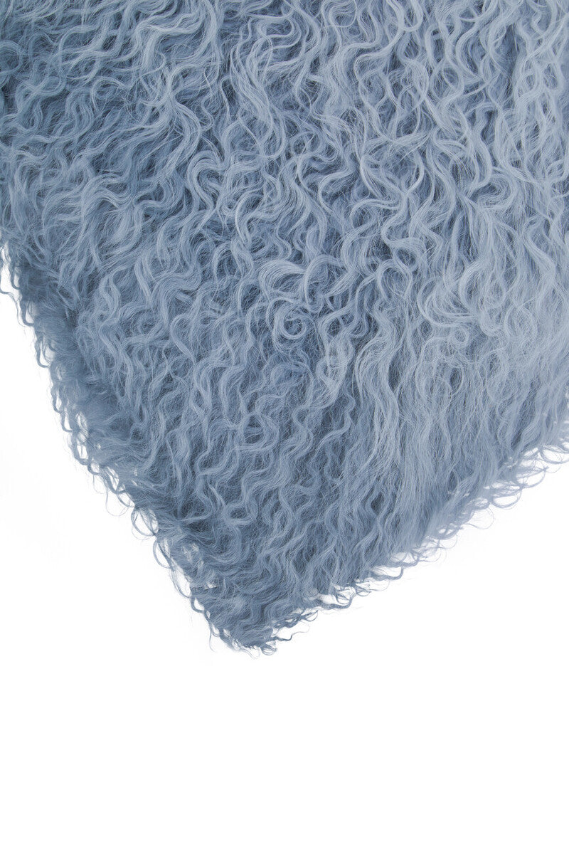 Real Mongolian Fur Grey Ombre Square Cushion