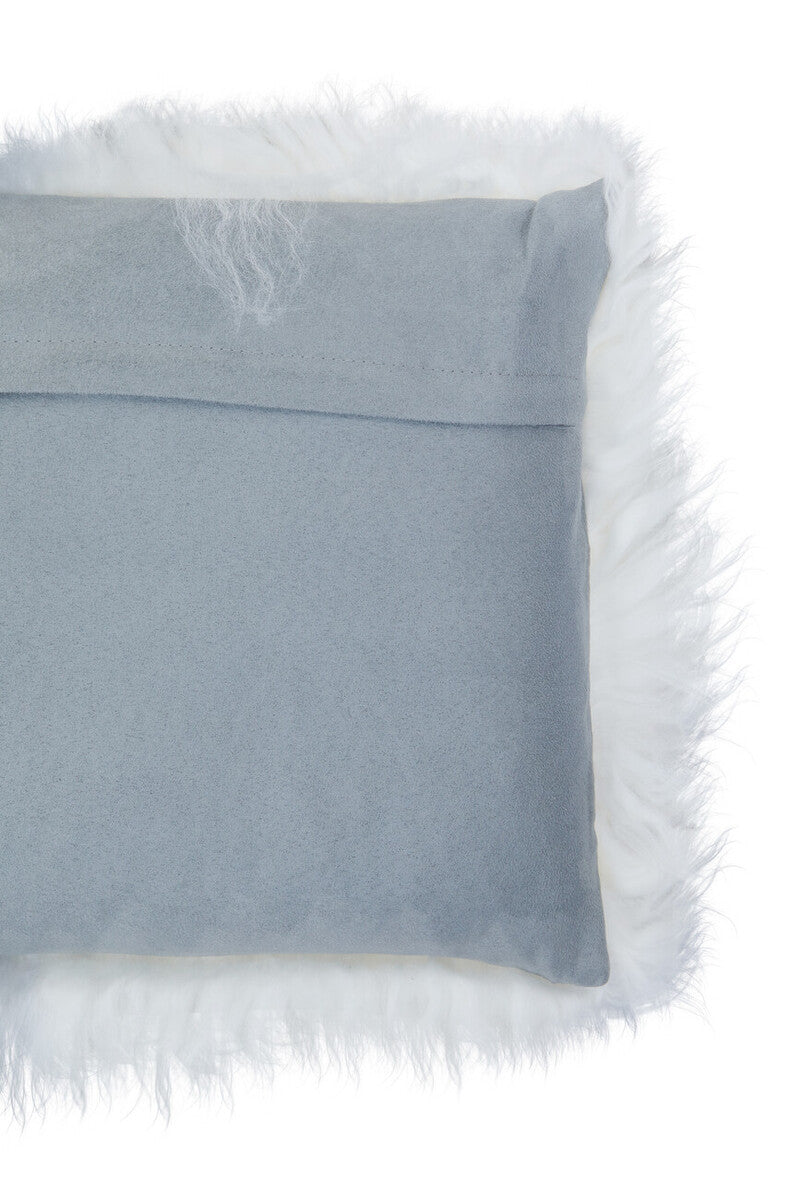 Real Mongolian Fur Grey Ombre Rectangular Cushion