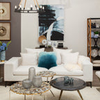 Real Mongolian Fur Blue Ombre Square Cushion