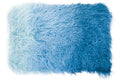 Real Mongolian Fur Blue Ombre Rectangular Cushion