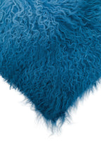 Real Mongolian Fur Blue Ombre Rectangular Cushion