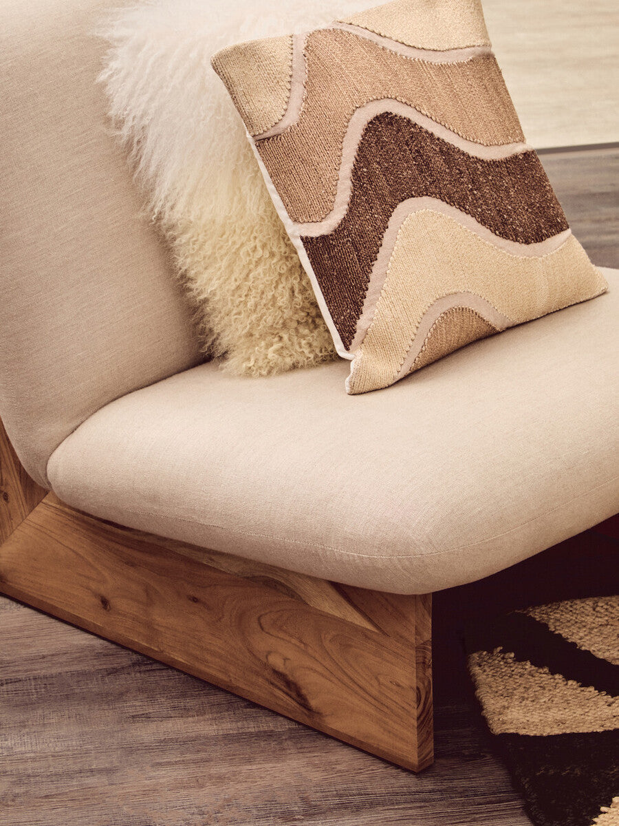 Real Mongolian Fur Natural Ombre Square Cushion