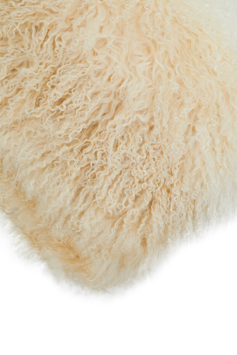 Real Mongolian Fur Natural Ombre Square Cushion