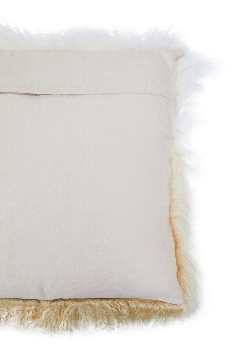 Real Mongolian Fur Natural Ombre Square Cushion