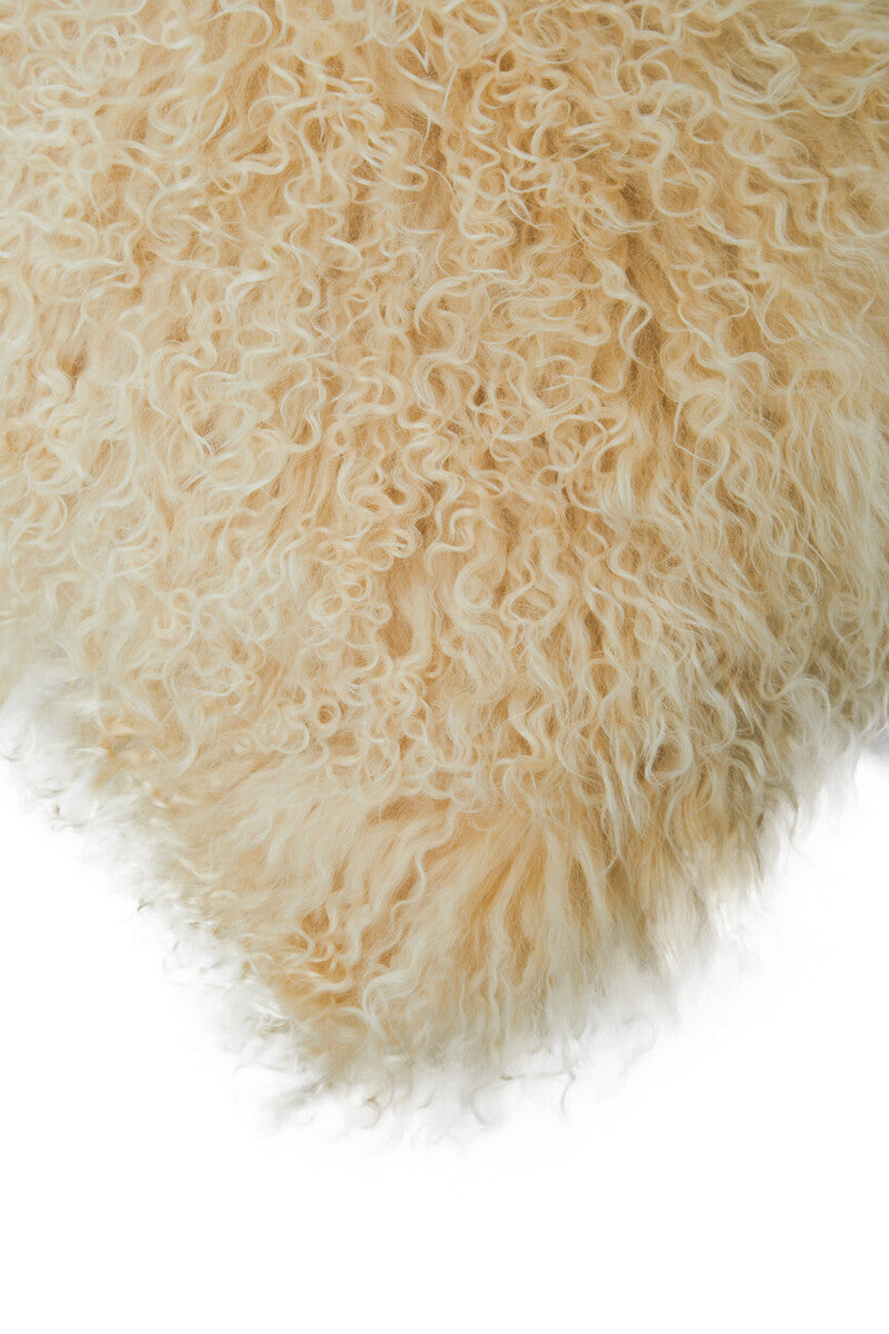 Real Mongolian Fur Natural Ombre Rectangular Cushion