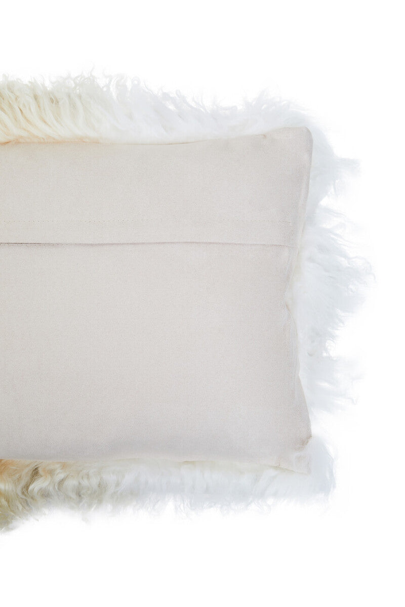 Real Mongolian Fur Natural Ombre Rectangular Cushion