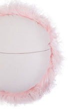 Real Mongolian Fur Pink Round Cushion