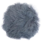 Real Mongolian Fur Grey Round Cushion