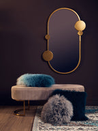 Real Mongolian Fur Grey Round Cushion
