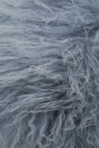Real Mongolian Fur Grey Round Cushion