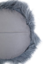 Real Mongolian Fur Grey Round Cushion