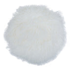 Real Mongolian Fur White Round Cushion