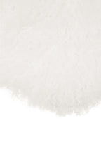 Real Mongolian Fur White Round Cushion
