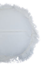Real Mongolian Fur White Round Cushion