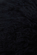 Real Mongolian Fur Black Round Cushion