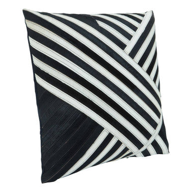 Black and White Hair on Leather Cushion