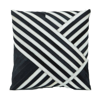Black and White Hair on Leather Cushion