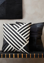 Black and White Hair on Leather Cushion
