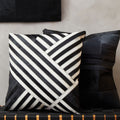 Black and White Hair on Leather Cushion