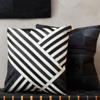 Black and White Hair on Leather Cushion