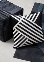 Black and White Hair on Leather Cushion