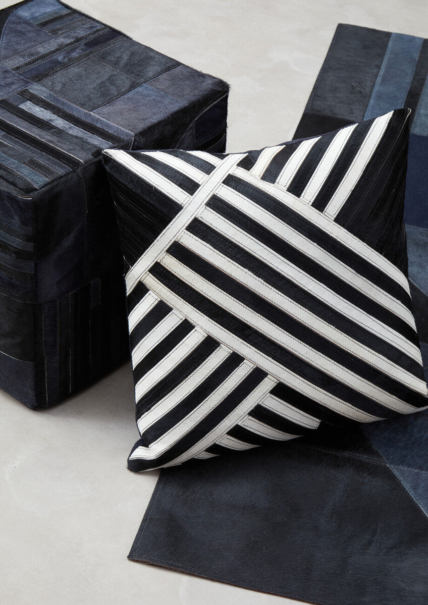 Black and White Hair on Leather Cushion