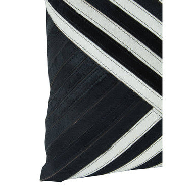 Black and White Hair on Leather Cushion