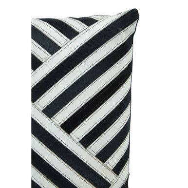 Black and White Hair on Leather Cushion