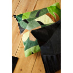 Botanical Hair on Leather Cushion
