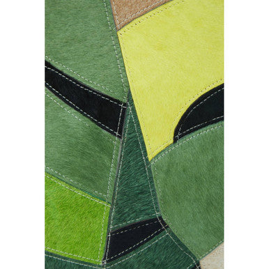 Botanical Hair on Leather Cushion