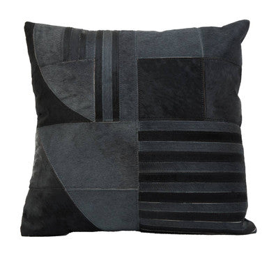 Black And Grey Hair on Leather Cushion