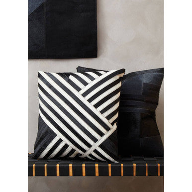 Black And Grey Hair on Leather Cushion