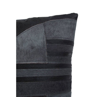 Black And Grey Hair on Leather Cushion
