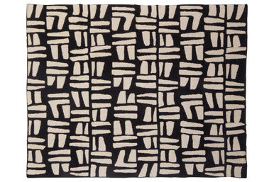 Natural and Black Throw