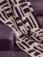 Natural and Black Throw