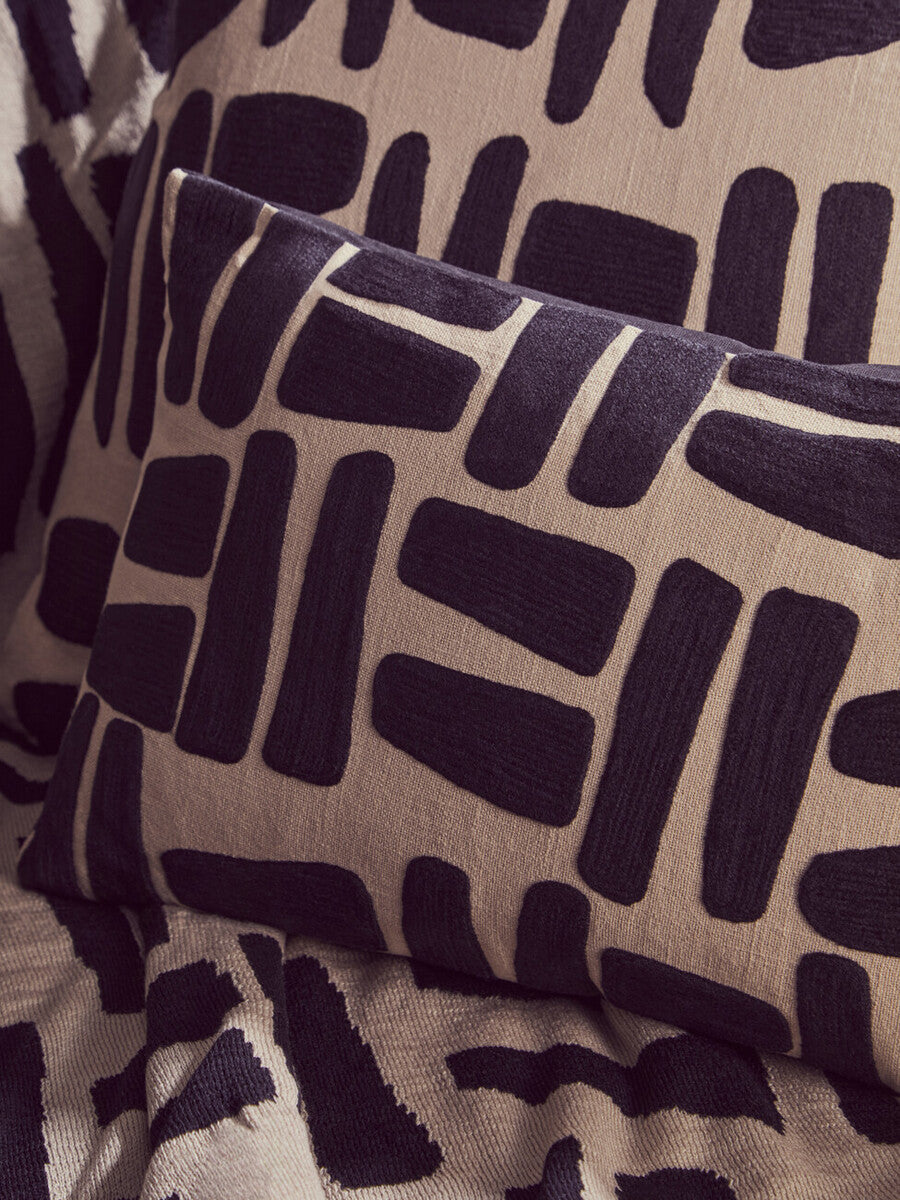 Natural and Black Throw