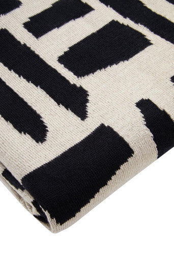 Natural and Black Throw