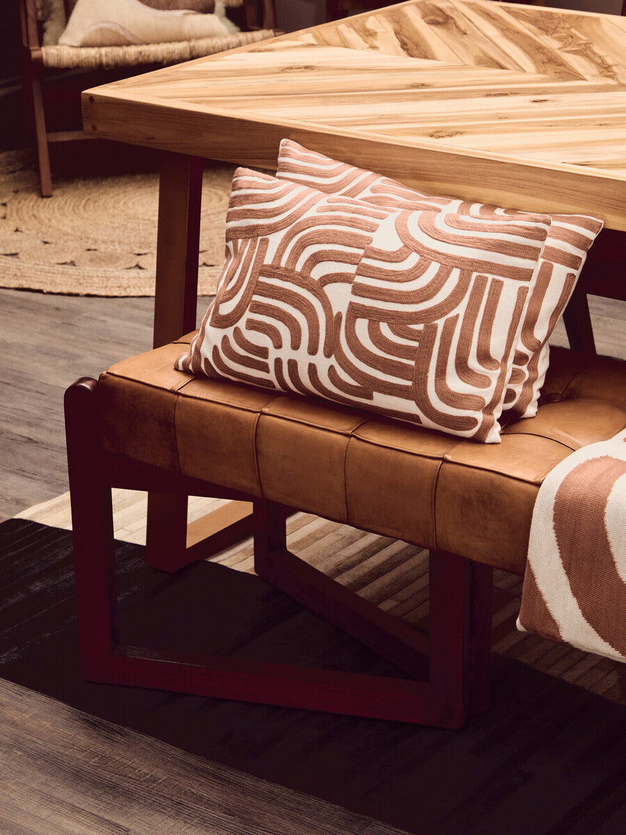 Natural and Terracotta Cushion