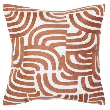 Natural And Terracotta Square Cushion