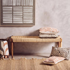 Natural And Terracotta Square Cushion