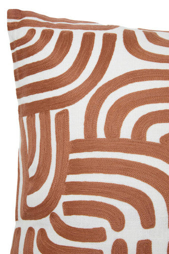 Natural And Terracotta Square Cushion