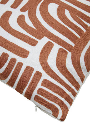 Natural And Terracotta Square Cushion