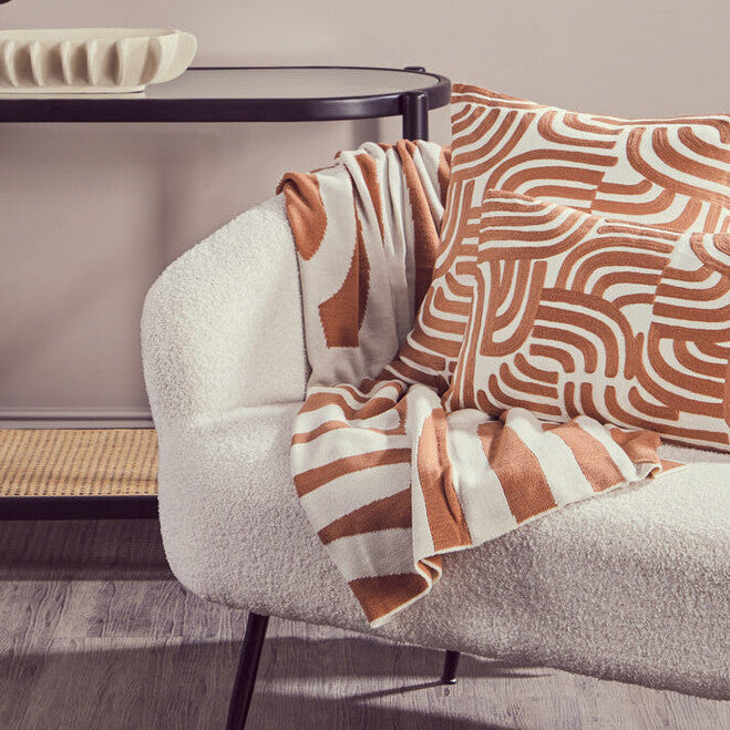 Natural and Terracotta Throw
