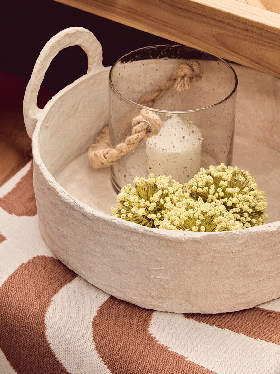 Natural and Terracotta Throw