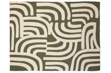 Natural and Green Throw