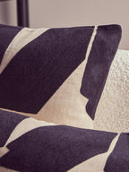 Black and Natural Square Cushion